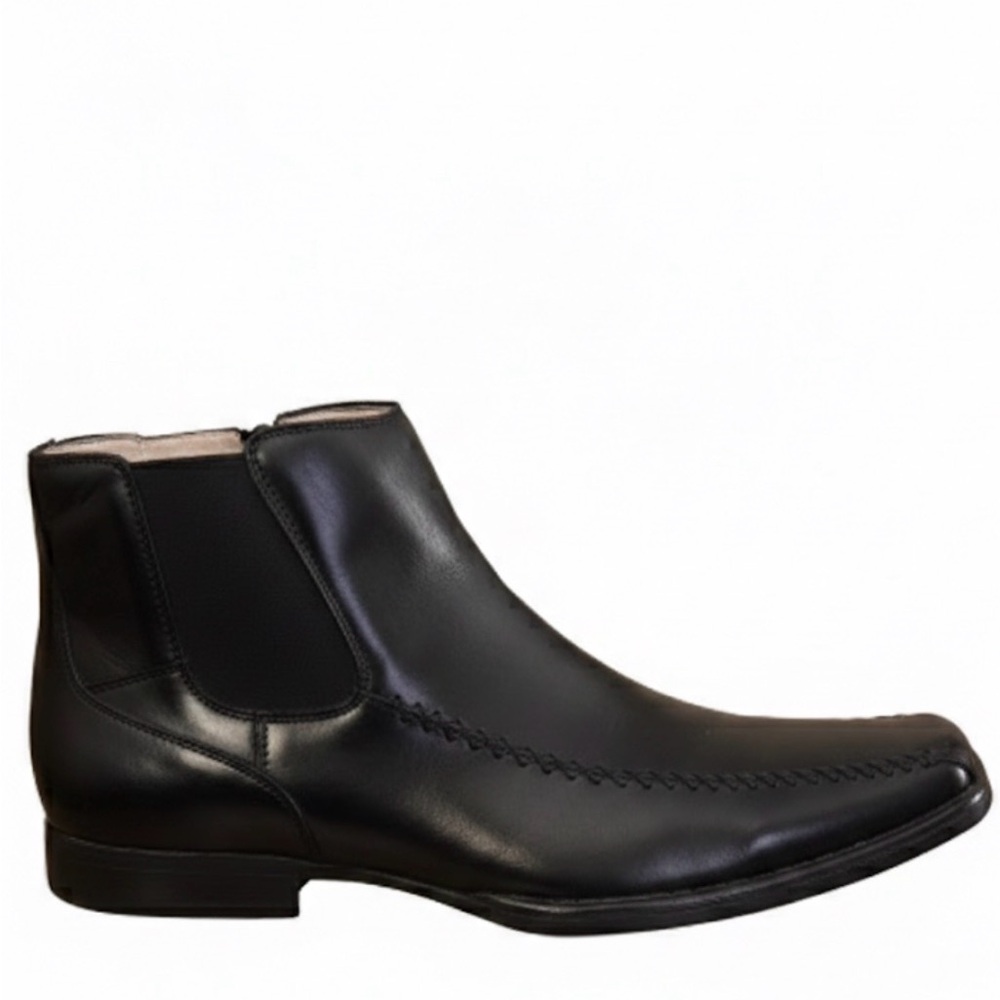Men's Black Leather Madden Ankle Boots
